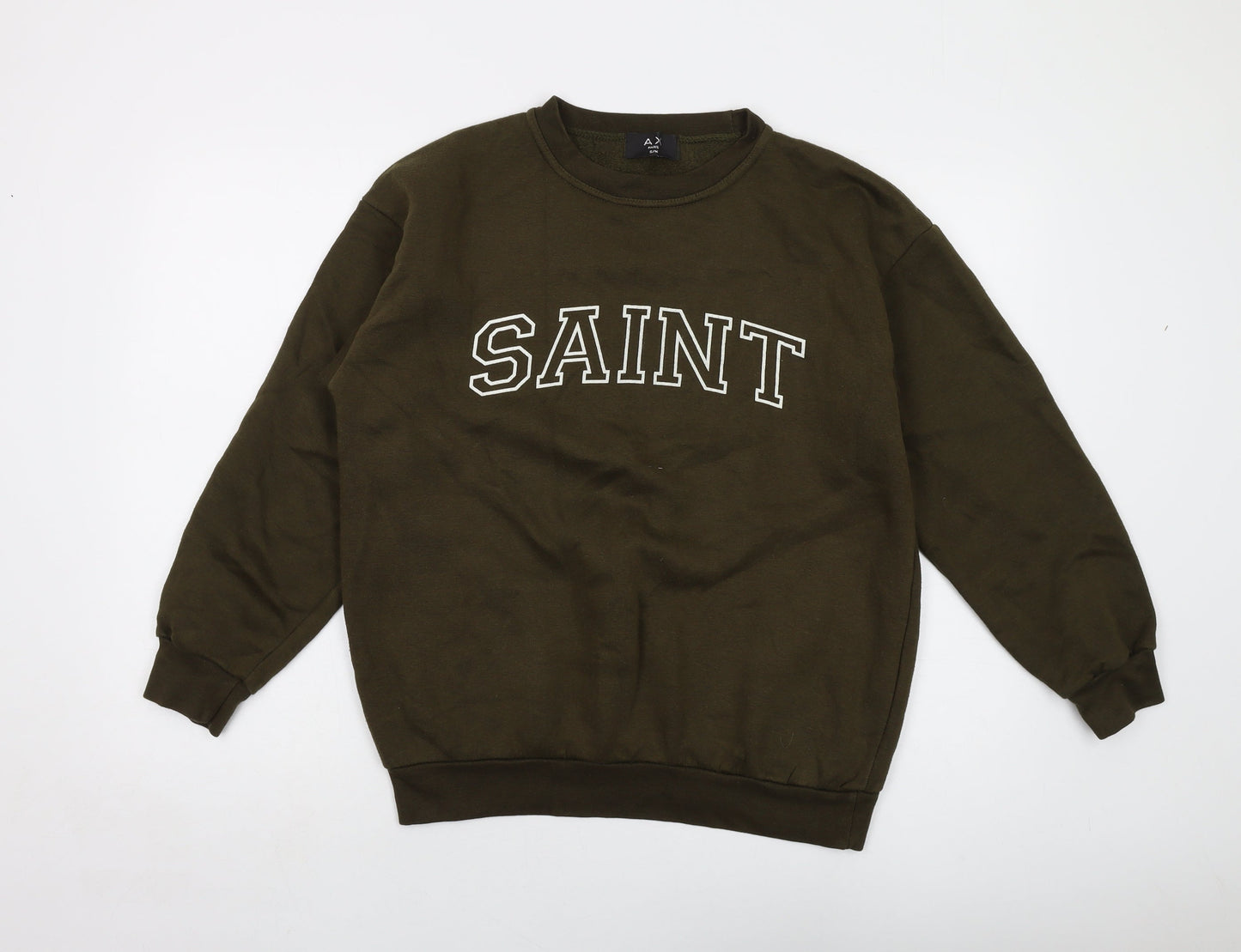 AX Paris Mens Green Cotton Pullover Sweatshirt Size S