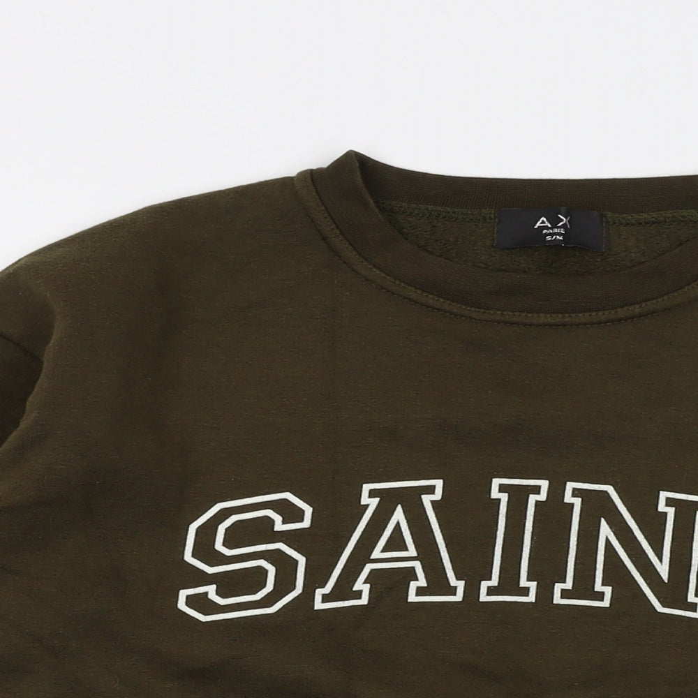 AX Paris Mens Green Cotton Pullover Sweatshirt Size S