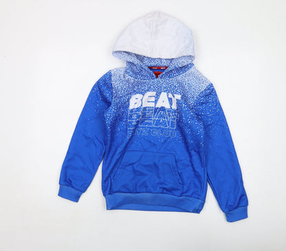 Boyz Club Boys Blue Geometric Polyester Pullover Hoodie Size 11-12 Years Pullover