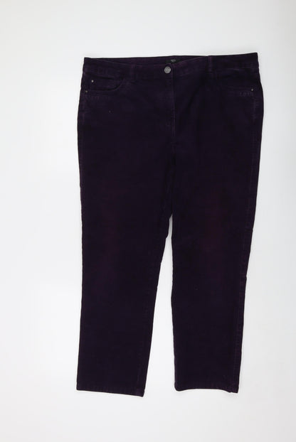 Womens UK Size 18 M&Co Regular Fit  Purple Trousers