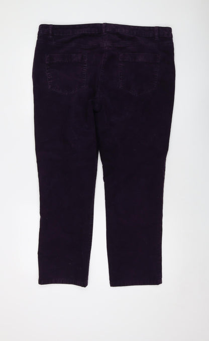 Womens UK Size 18 M&Co Regular Fit  Purple Trousers