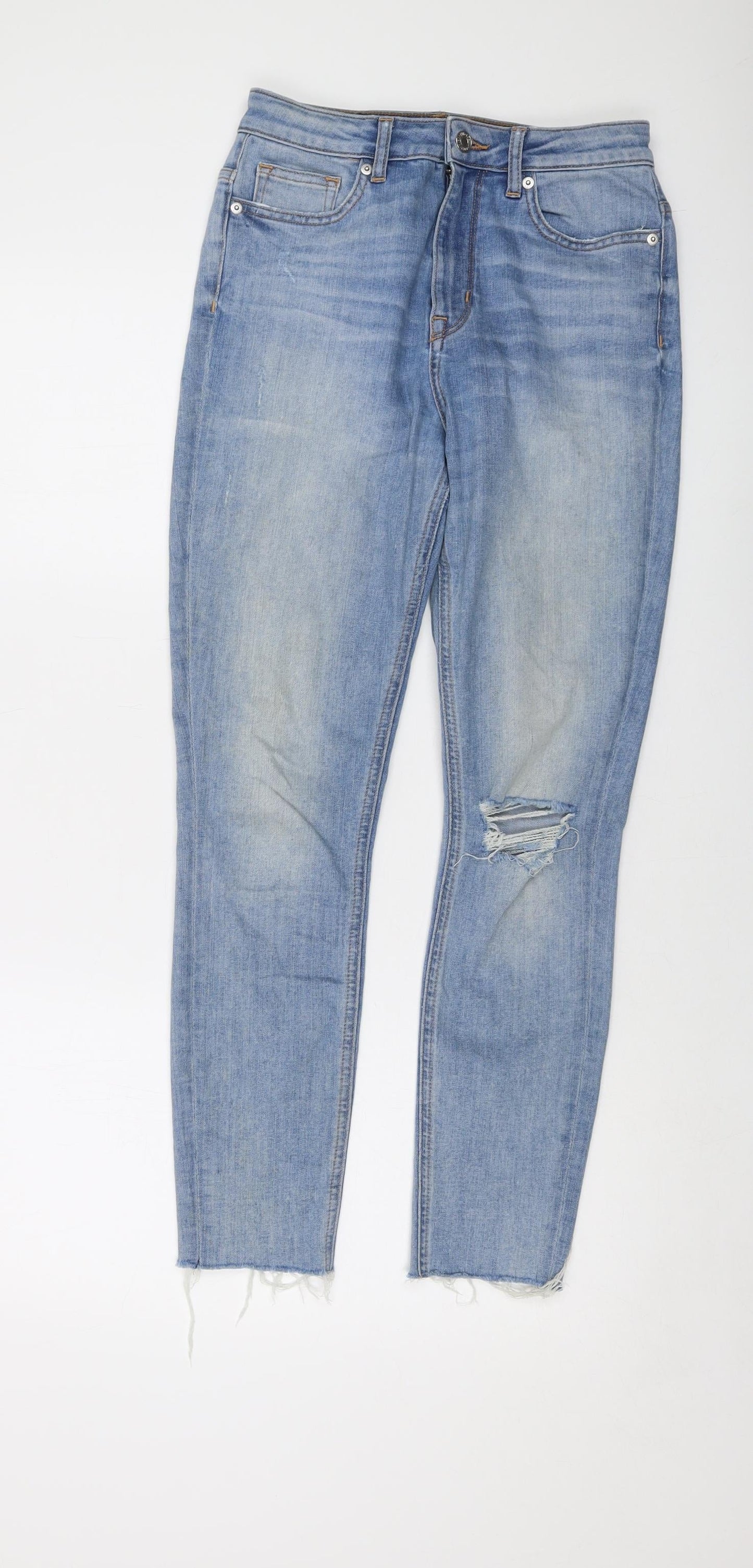 Womens UK Size 10 H&M Regular Fit Skinny Blue Jeans
