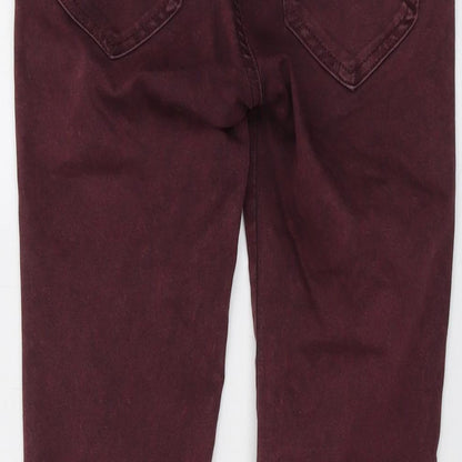 Zara Womens Purple Cotton Skinny Jeans Size 8 L27 in Regular Button