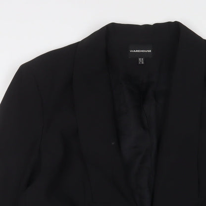 Warehouse Womens Black Jacket Blazer Size 16 Button