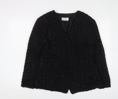 Mark Angelo Womens Black Jacket Blazer Size 14 Button