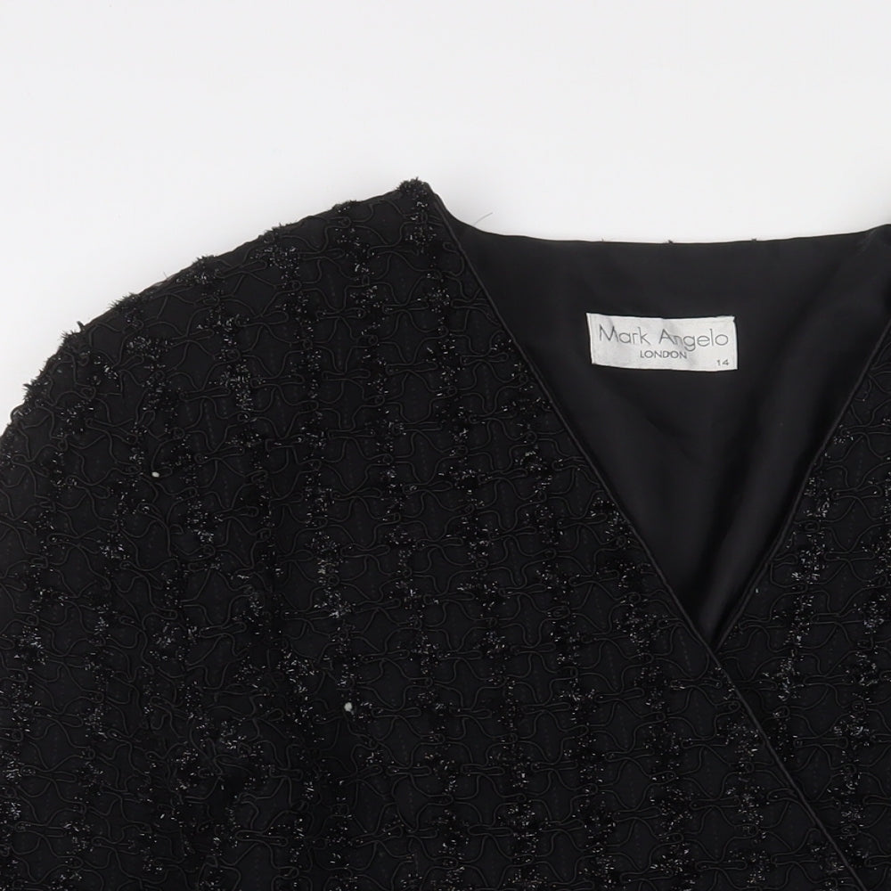 Mark Angelo Womens Black Jacket Blazer Size 14 Button