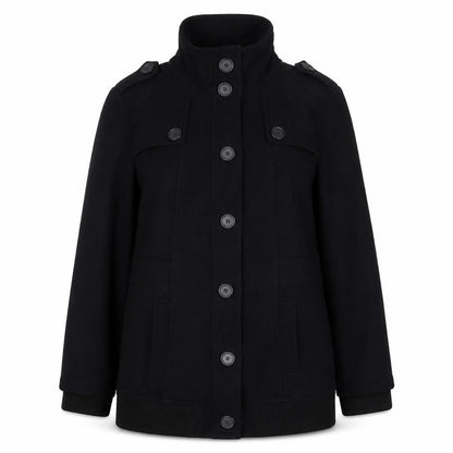 Marks & Spencer Womens Blue Military Jacket Jacket Size 14 Button