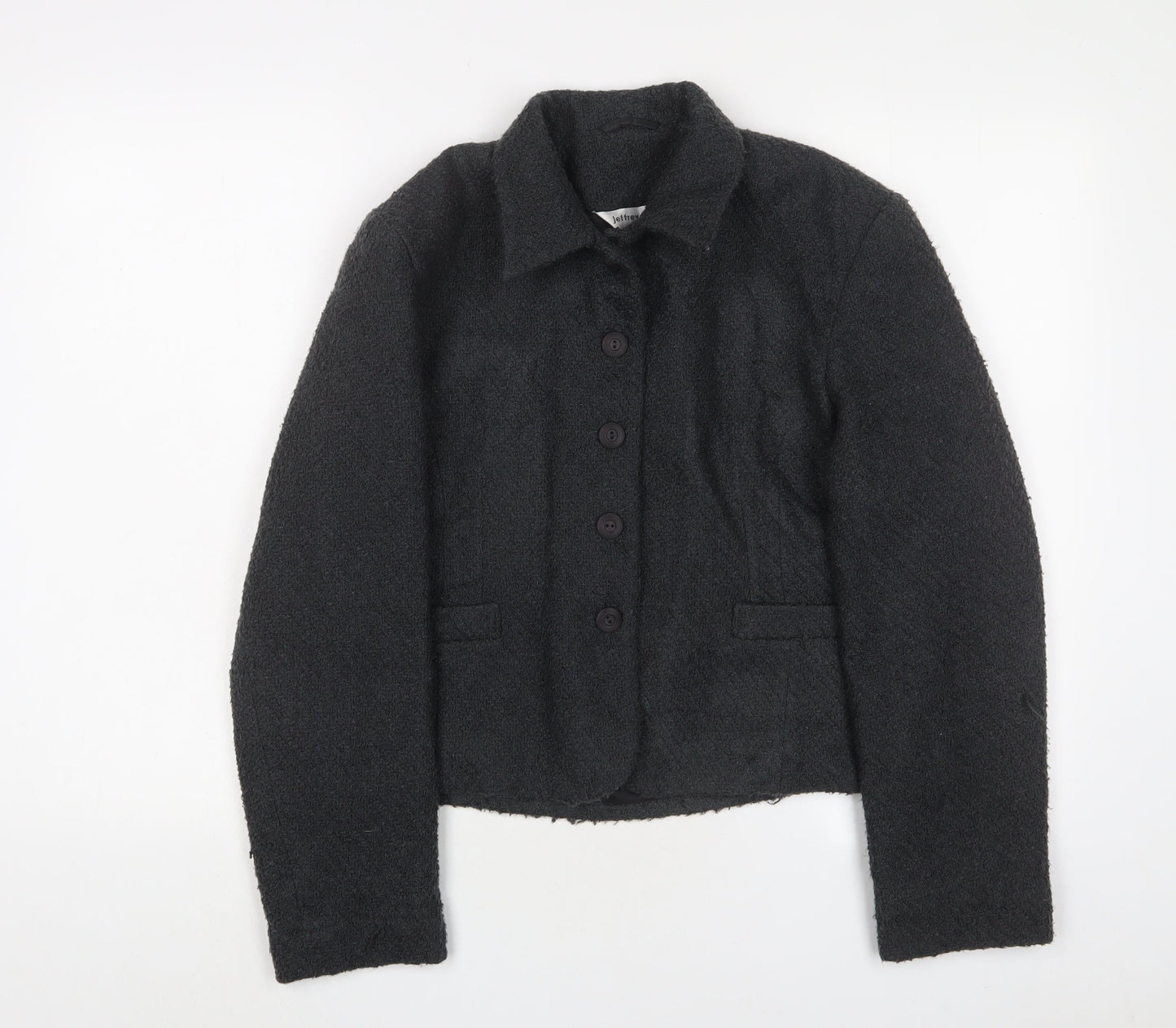 Jeffery Rogers Womens Grey Jacket Blazer Size 14 Button