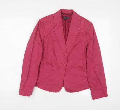 mex Womens Pink Jacket Blazer Size 10 Button