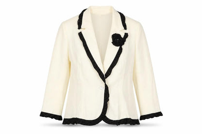 John Bentley Womens Ivory Jacket Blazer Size 12 Button