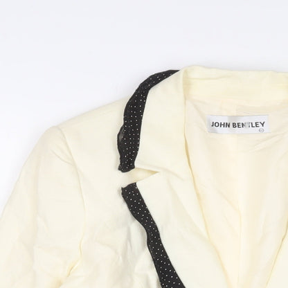 John Bentley Womens Ivory Jacket Blazer Size 12 Button