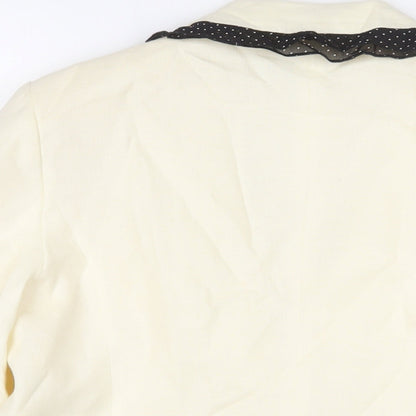 John Bentley Womens Ivory Jacket Blazer Size 12 Button