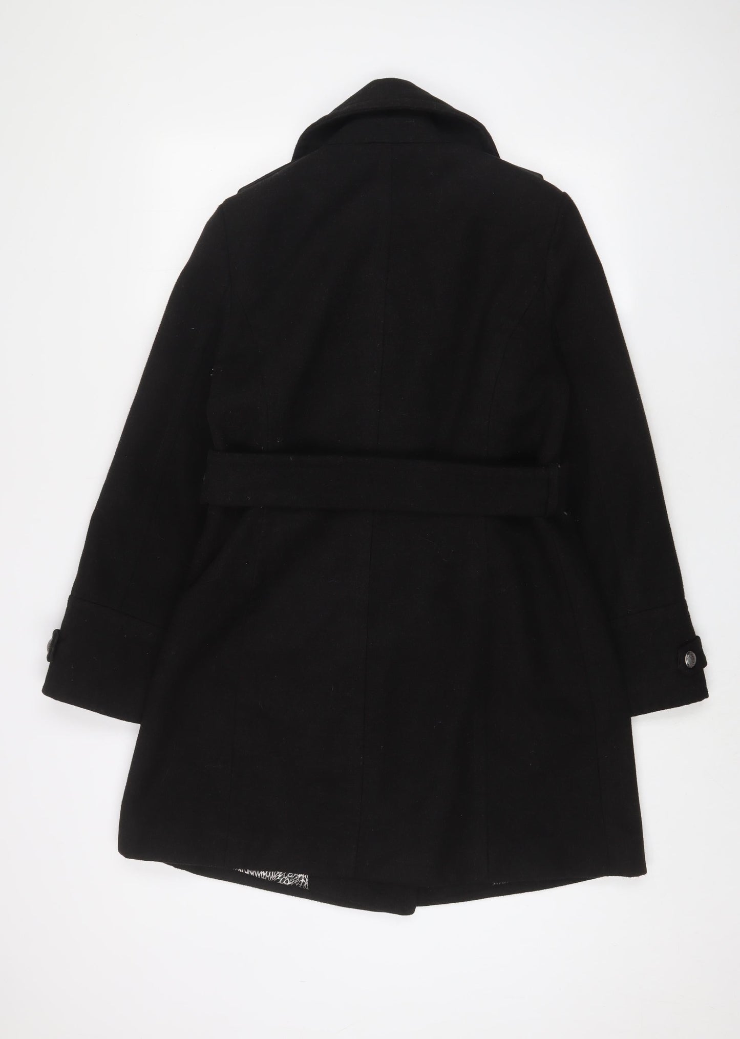 Womens UK Size 12 Marks and Spencer Black Overcoat