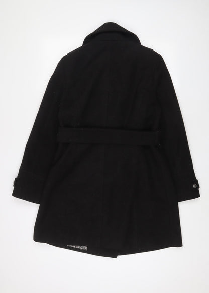 Womens UK Size 12 Marks and Spencer Black Overcoat