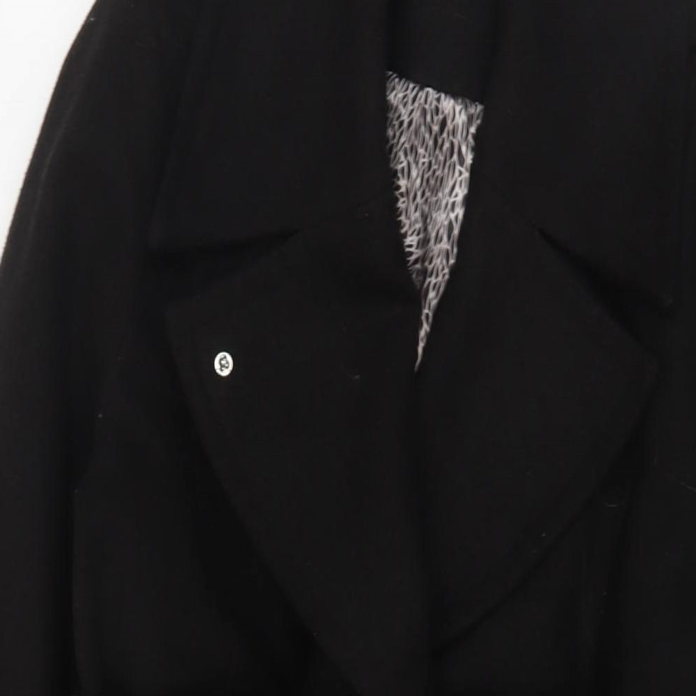 Womens UK Size 12 Marks and Spencer Black Overcoat