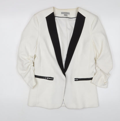 H&M Womens White Jacket Blazer Size 12 - Open