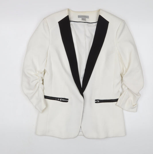 H&M Womens White Jacket Blazer Size 12 - Open
