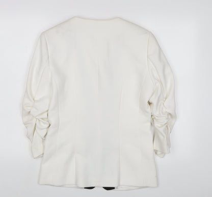 H&M Womens White Jacket Blazer Size 12 - Open