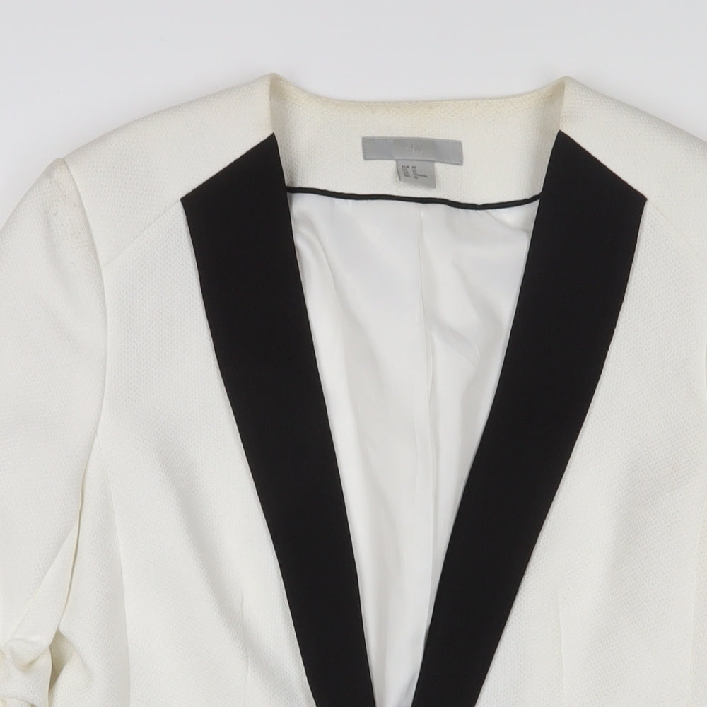 H&M Womens White Jacket Blazer Size 12 - Open