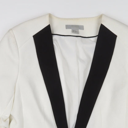 H&M Womens White Jacket Blazer Size 12 - Open