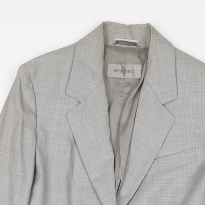 Sportmax Womens Grey Jacket Blazer Size 10 Button