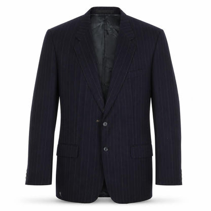 Marks & Spencer Mens Blue Striped Wool Jacket Suit Jacket Size 44 Regular