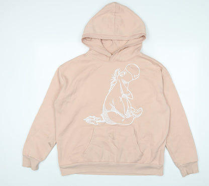 Womens UK Size L disney' Pink Pullover Hoodie