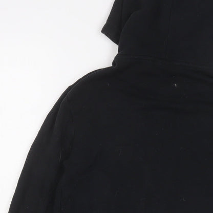 Hollister Womens Black Cotton Full Zip Hoodie Size XS Zip - Logo, Embroidered