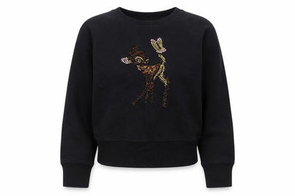 INK + PAINT Womens Black Cotton Pullover Sweatshirt Size M Pullover - Studded