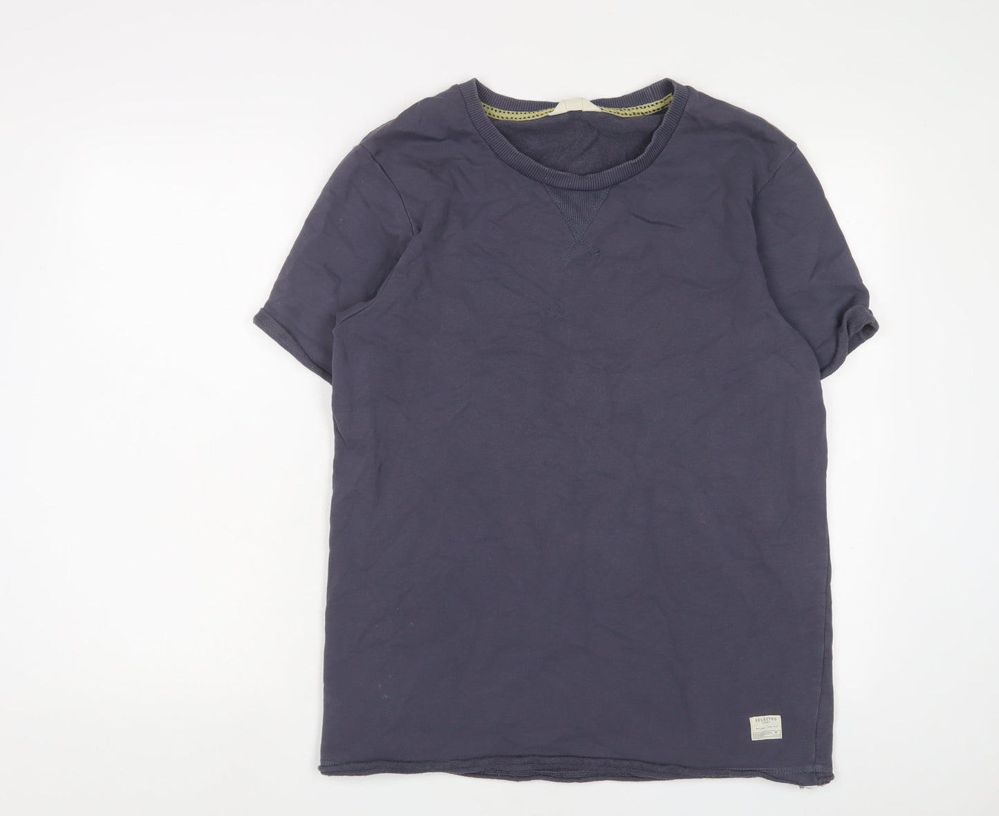 Womens UK Size L Selected Blue Basic T-Shirt