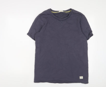 Womens UK Size L Selected Blue Basic T-Shirt