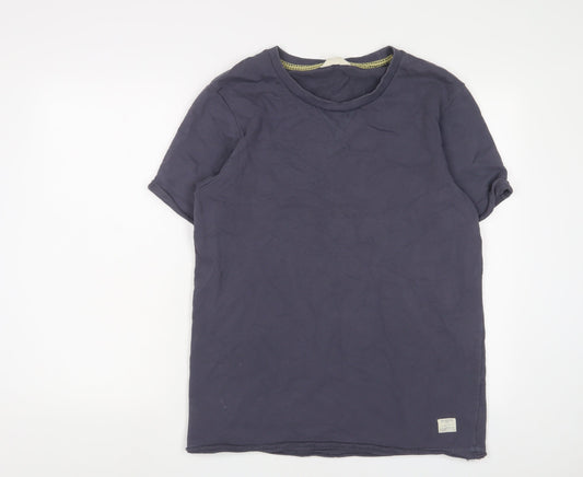 Womens UK Size L Selected Blue Basic T-Shirt