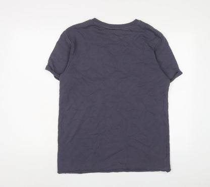 Womens UK Size L Selected Blue Basic T-Shirt