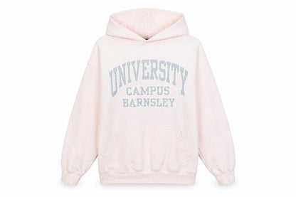 Barnsley University Womens Pink Cotton Pullover Hoodie Size S Pullover
