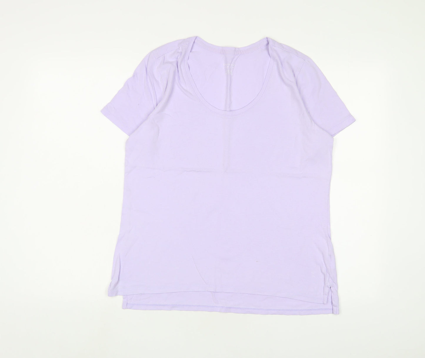 Lands' End Womens Purple Cotton Basic T-Shirt Size M Scoop Neck