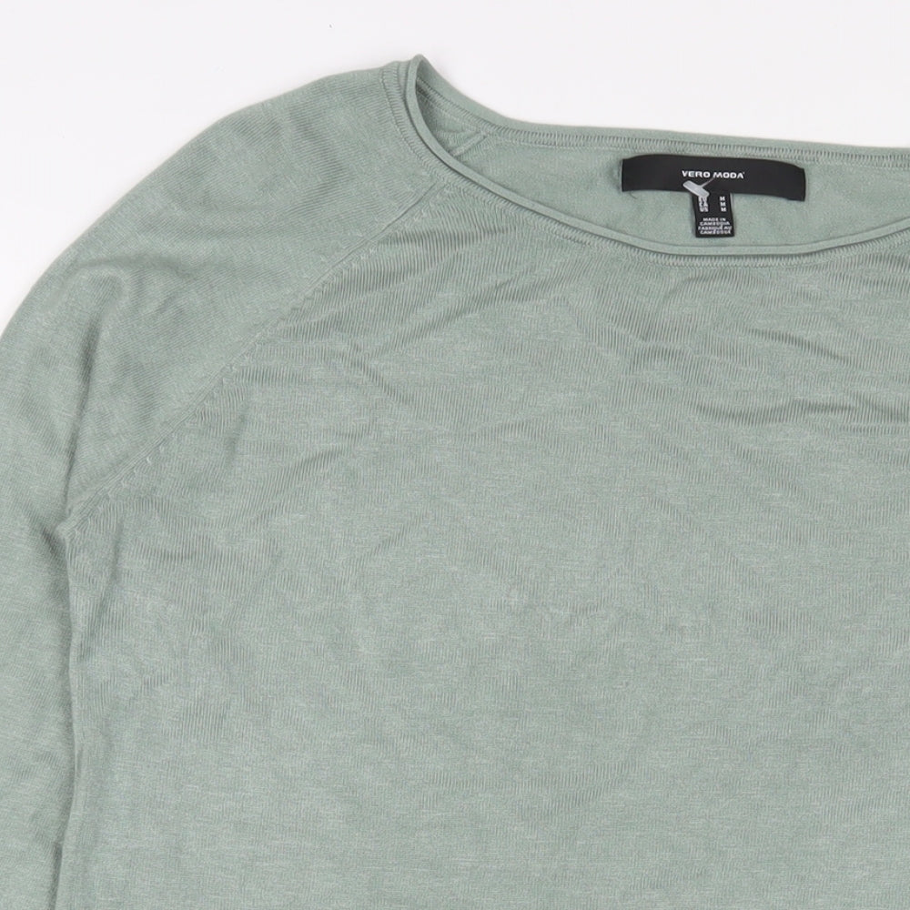 Womens UK Size M VERO MODA Green Pullover Jumper