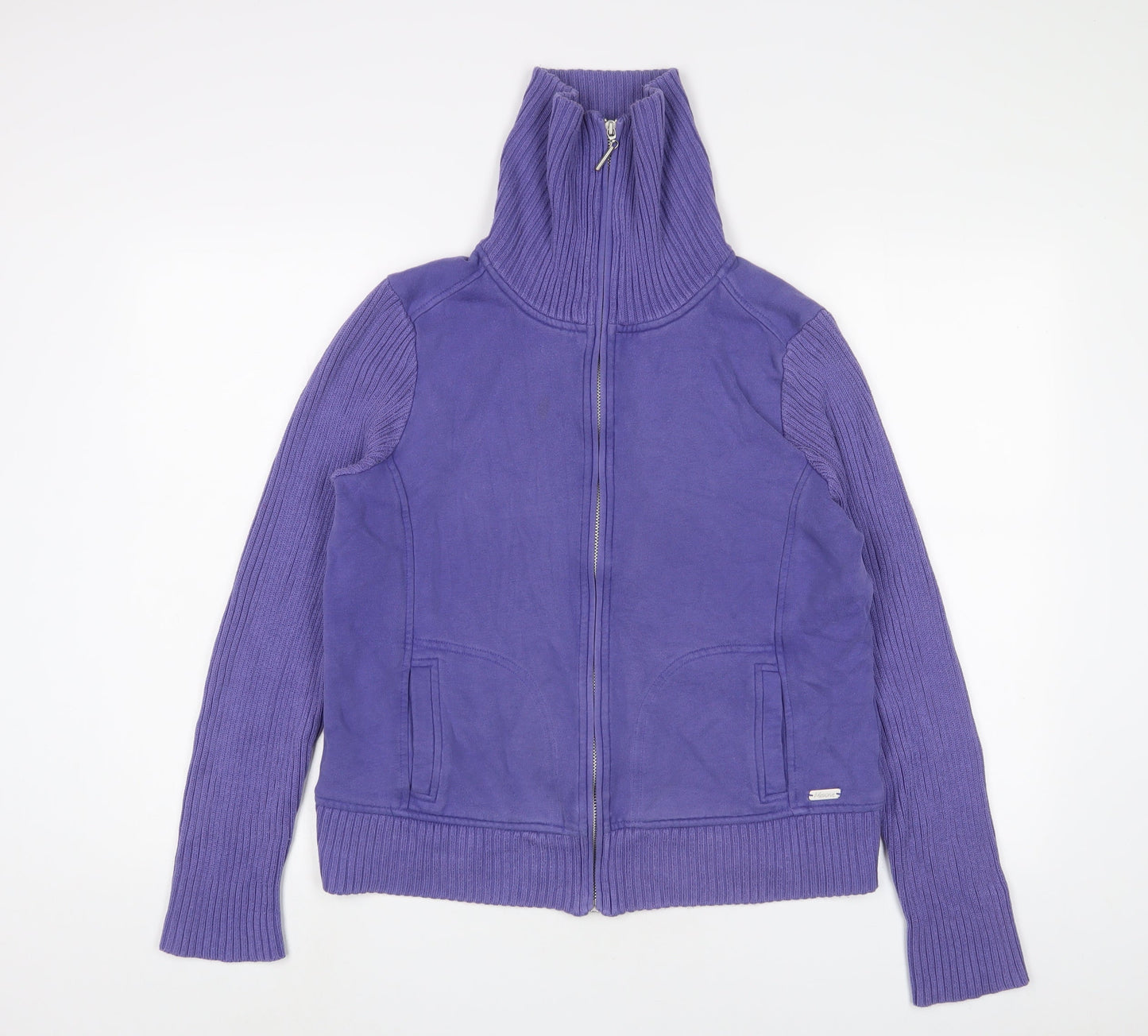 Maine Womens Purple Cotton Full Zip Sweatshirt Size 16 Zip
