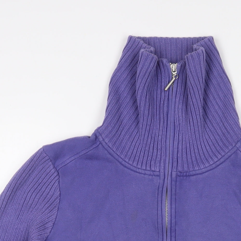 Maine Womens Purple Cotton Full Zip Sweatshirt Size 16 Zip