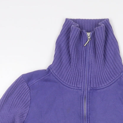 Maine Womens Purple Cotton Full Zip Sweatshirt Size 16 Zip