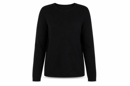 CELCIL Womens Black Crew Neck Cotton Pullover Jumper Size S