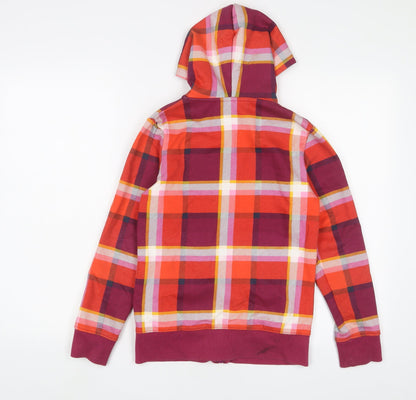 Yigga Girls Multicoloured Plaid Cotton Full Zip Hoodie Size 11-12 Years Pullover