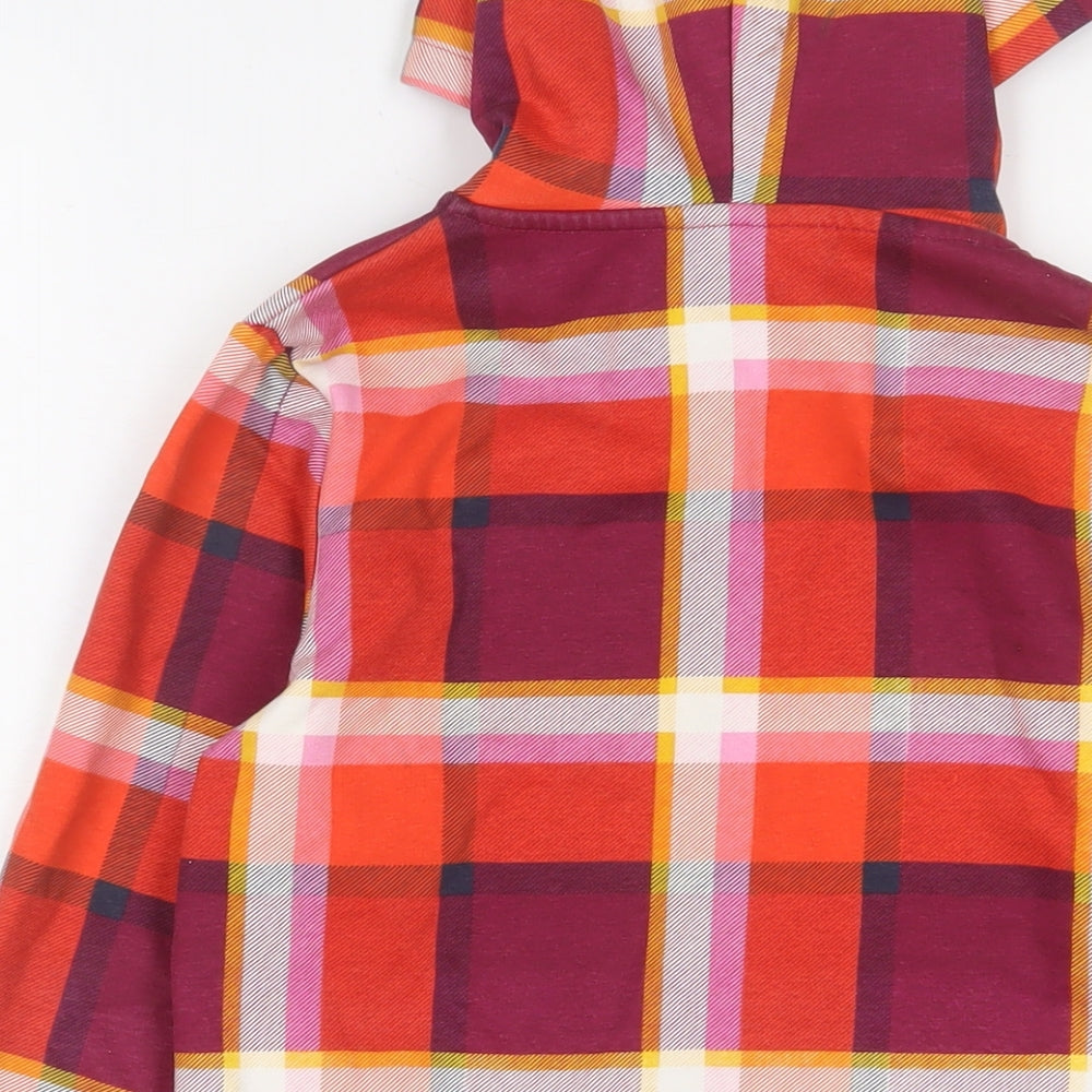 Yigga Girls Multicoloured Plaid Cotton Full Zip Hoodie Size 11-12 Years Pullover