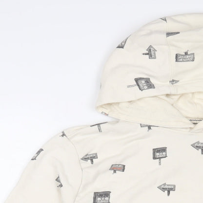 Mens UK Size M Blend Beige Pullover Hoodie