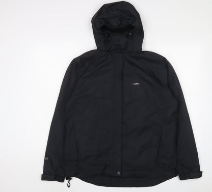 LIFE Womens Black Jacket Coat Size 12 Zip