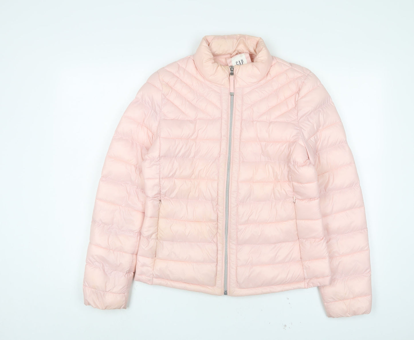 Gap Womens Pink Puffer Jacket Jacket Size M Zip - Zip Pockets