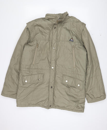 Mens UK Size L Forecast Green Quilted Coat
