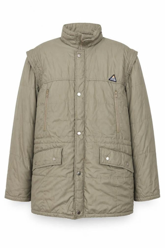 Mens UK Size L Forecast Green Quilted Coat