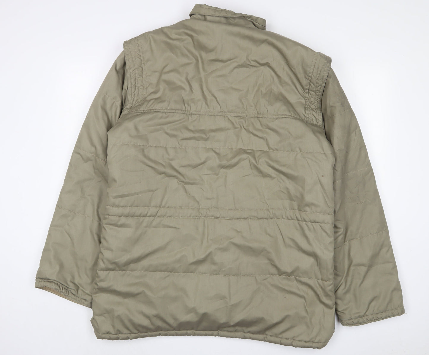 Mens UK Size L Forecast Green Quilted Coat