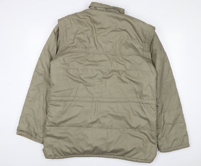 Mens UK Size L Forecast Green Quilted Coat
