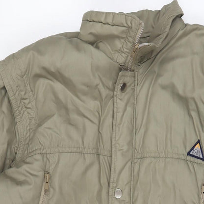 Mens UK Size L Forecast Green Quilted Coat